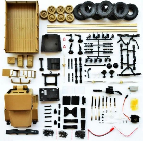 Military truck WPL B-16K 1:16 6x6 - KIT – žluté - obrázek 1