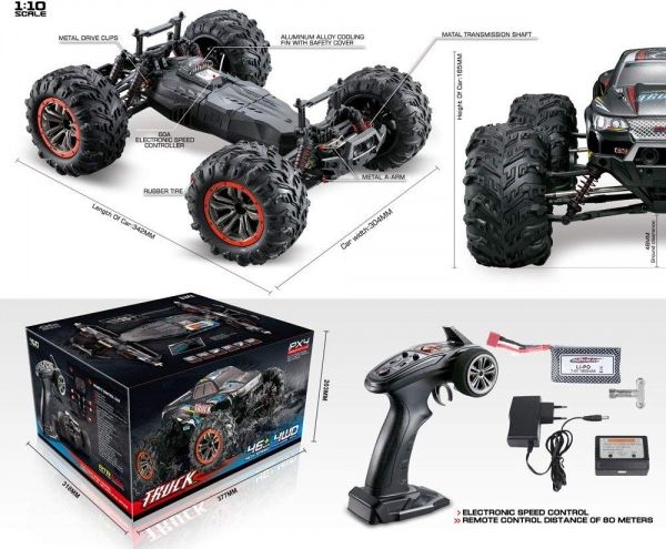 RCobchod MonsterTruck 1:10, 2 motory, 46km/h+ voděodolné - obrázek 9