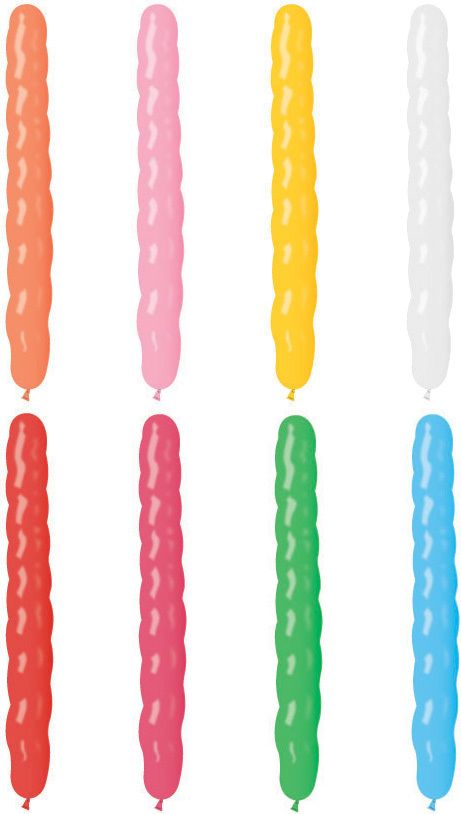 GEMAR Balónek party dlouhý spirála pastelové barvy 8/25cm housenka 8 barev AS1 - obrázek 1