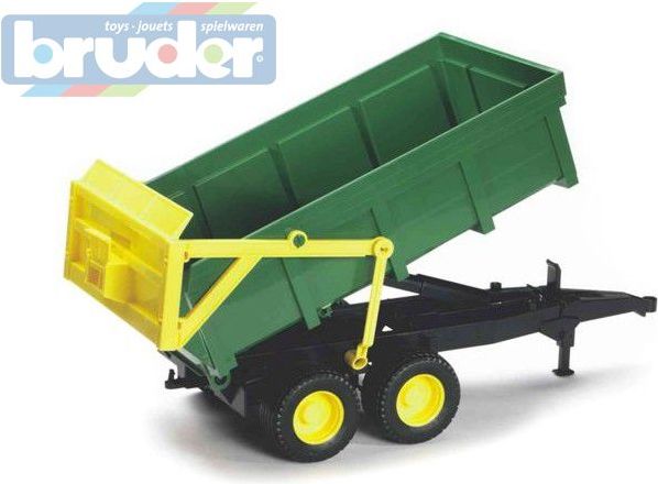 Bruder 2210 Přívěs automatická stěna zeleno-žlutý - obrázek 3