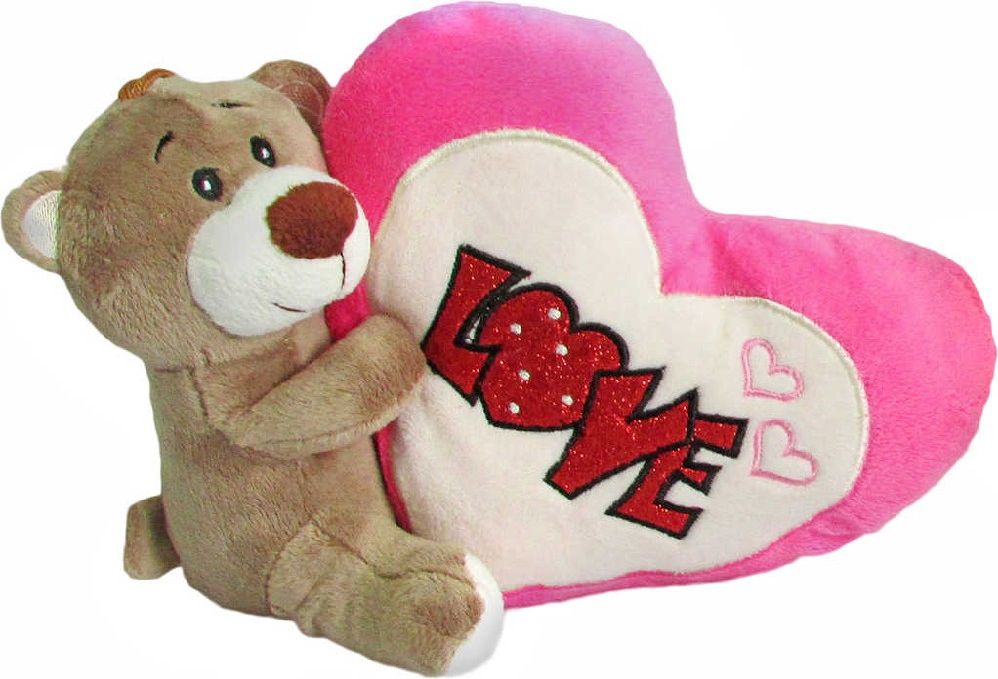 PLYŠ Medvídek Valentýn 16cm se srdcem love 2 barvy *PLYŠOVÉ HRAČKY* - obrázek 2