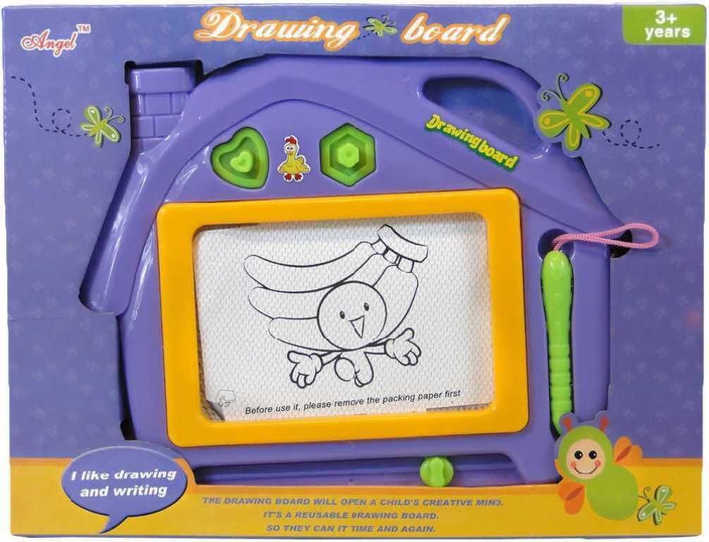 Tabulka dětská magnetická kreslicí domeček set s razítky a kouzelným perem plast - obrázek 1