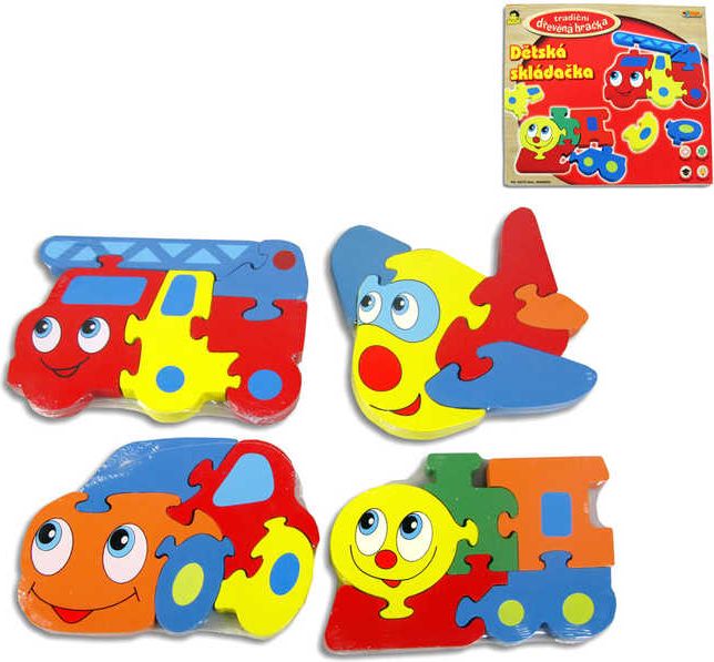 DŘEVO PUZZLE Prostředky dopravní SKLÁDACÍ - obrázek 1