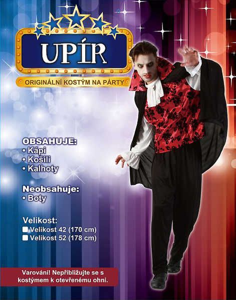 Šaty na karneval pro dospělé - Upír velikost 52 - obrázek 2