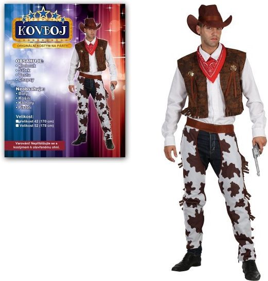 KARNEVAL Šaty KOVBOJ pro dospělé vel. 52 (178 cm) KOSTÝM - obrázek 1