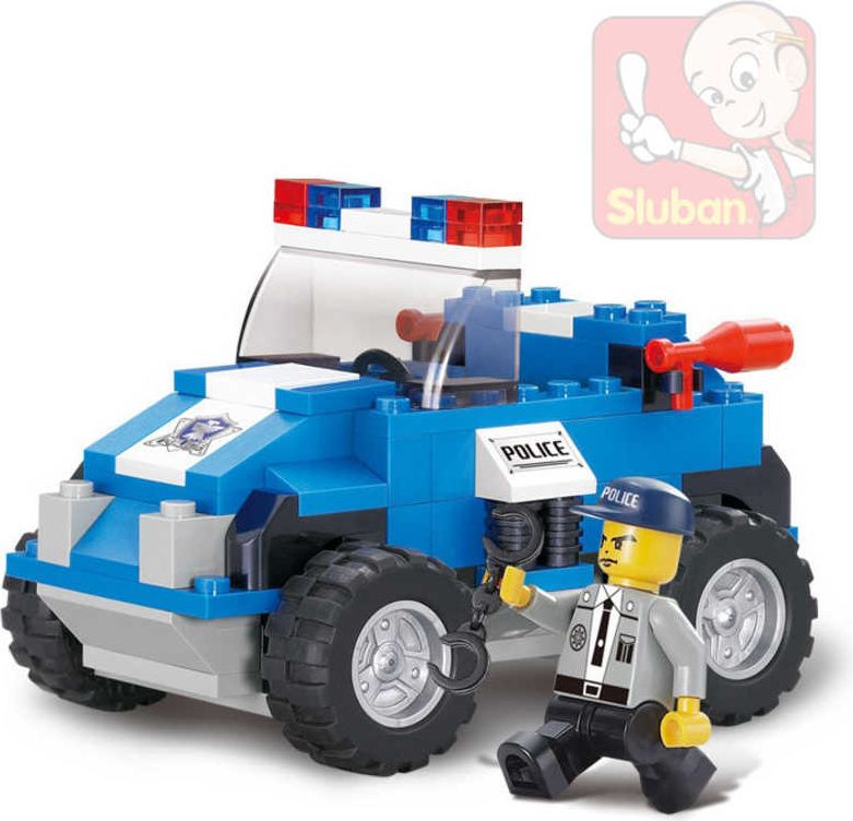 SLUBAN Stavebnice POLICIE zásahový vůz set 121 dílků + 1 figurka plast - obrázek 1