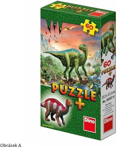 DINO Puzzle s figurkou dinosaura: Brachiosaurus 60 dílků - obrázek 1