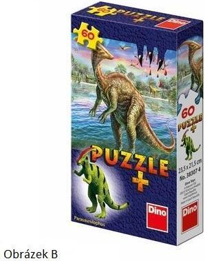 DINO Puzzle s figurkou dinosaura: Brachiosaurus 60 dílků - obrázek 2