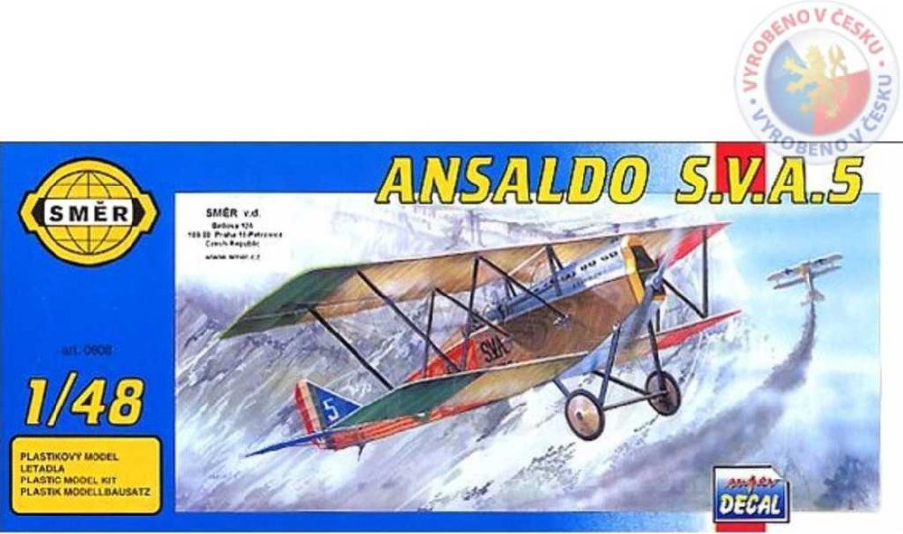 SMĚR Model letadlo Ansaldo SVA 5 1:48 (stavebnice letadla) - obrázek 1