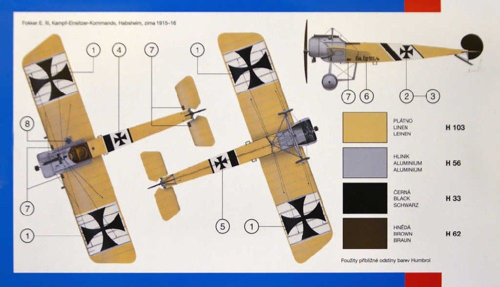 SMĚR Model letadlo Fokker E.III 1:72 (stavebnice letadla) - obrázek 3