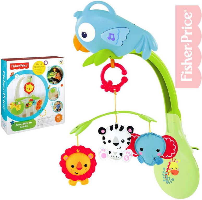 FISHER PRICE Baby zářící kolotoč se zvířátky 3v1 Rainforest na kočárek plast - obrázek 1