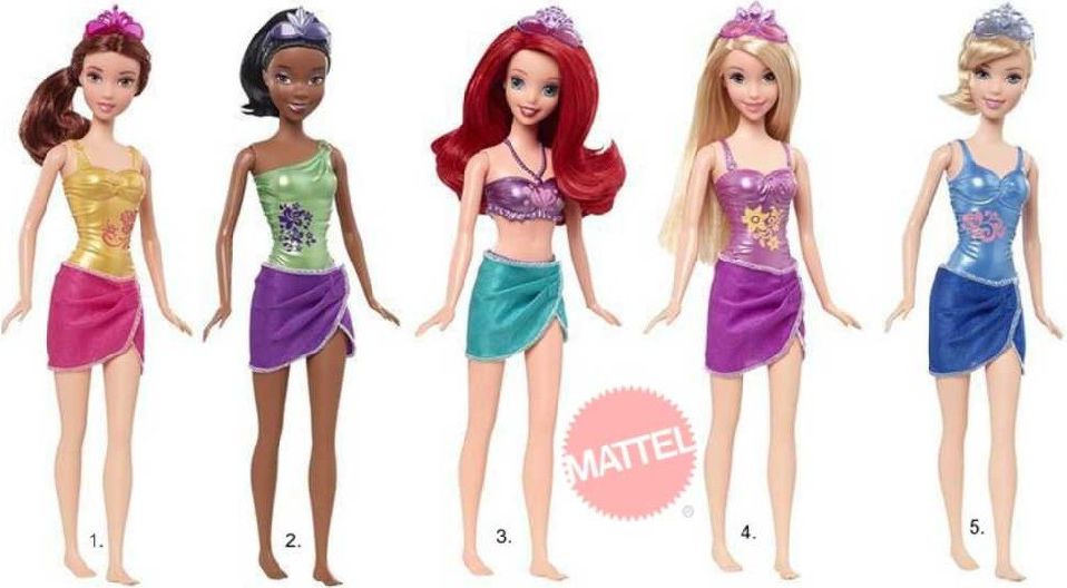 MATTEL Disney PRINCESS Princezna do koupele panenka BARBIE - obrázek 1