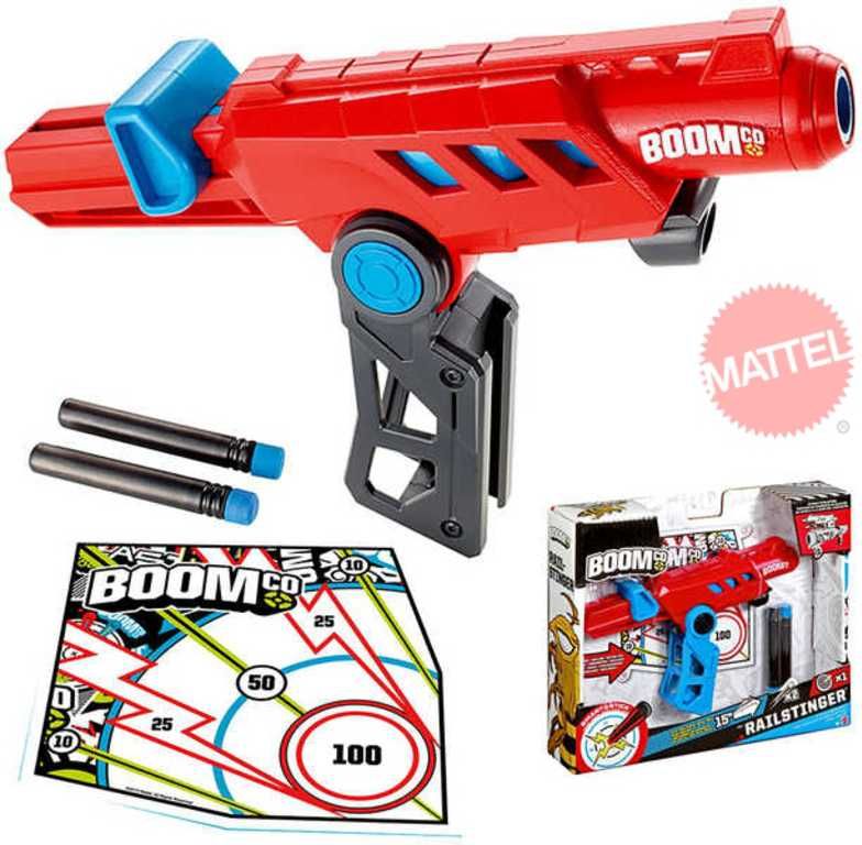 MATTEL BOOMCo plastová pistole Rail Blast set 3 šipky a terč - obrázek 1