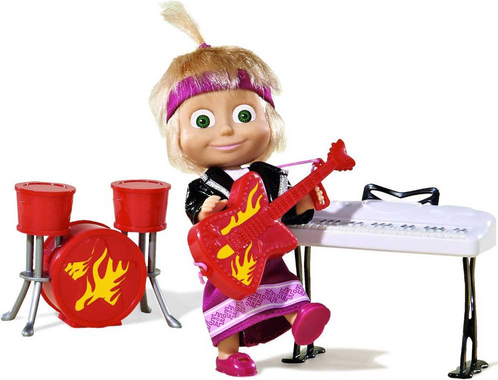 SIMBA Máša a medvěd panenka 12cm muzikantka set s doplňky - obrázek 3