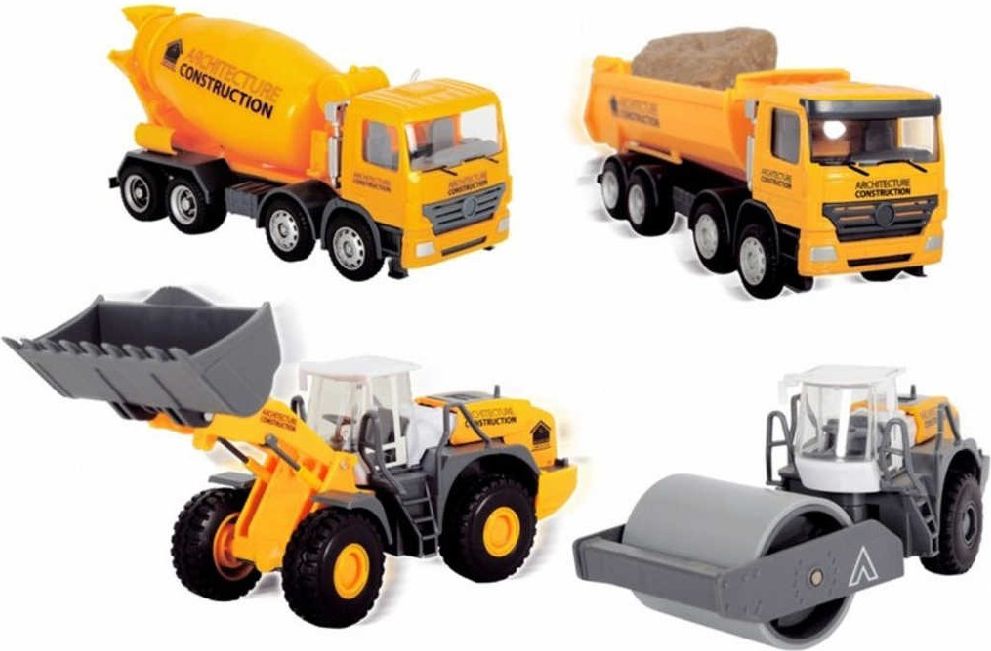 DICKIE Auto stavební 13cm na volnoběh set s doplňky plast 4 druhy - obrázek 2