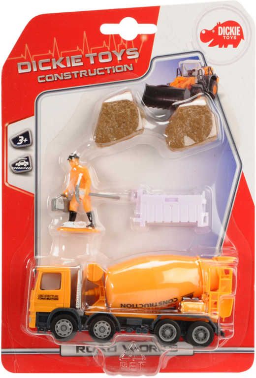 DICKIE Auto stavební 13cm na volnoběh set s doplňky plast 4 druhy - obrázek 3
