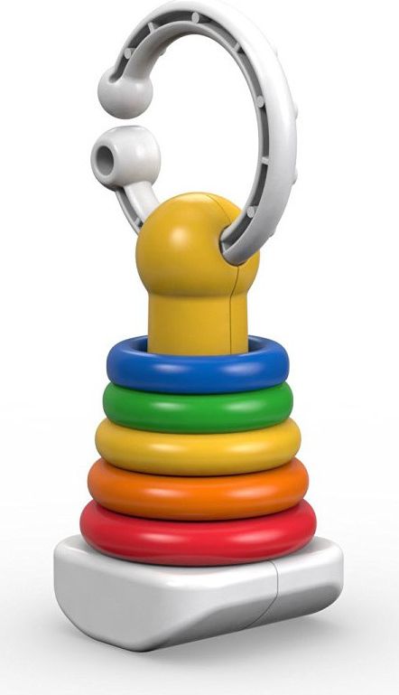 FISHER PRICE Baby chrastítko plastové kroužky na tyči pro miminko - obrázek 3