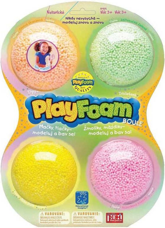 PEXI PlayFoam modelína pěnová boule třpytivá dětská modelína set 4 ks - obrázek 1