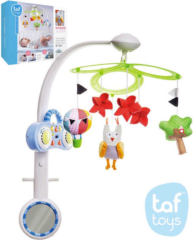 TAF TOYS Baby kolotoč sova s MP3 přehrávačem USB na baterie pro miminko - obrázek 1