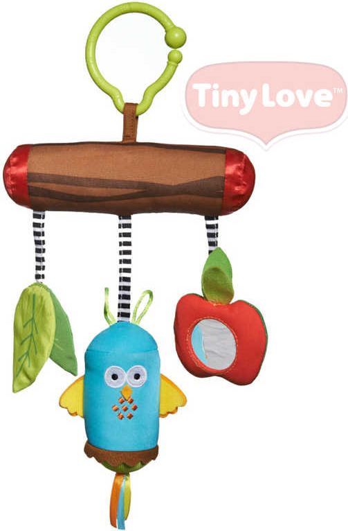 TINY LOVE Závěsná zvonící baby sovička plyšová s jablíčkem chrastítko - obrázek 1