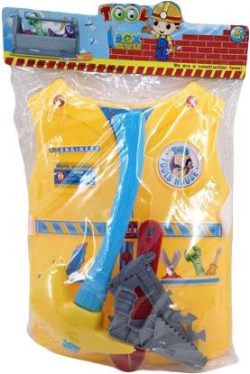 Malý opravář dětská set 6ks vesta s nářadím a doplňky v sáčku plast - obrázek 1