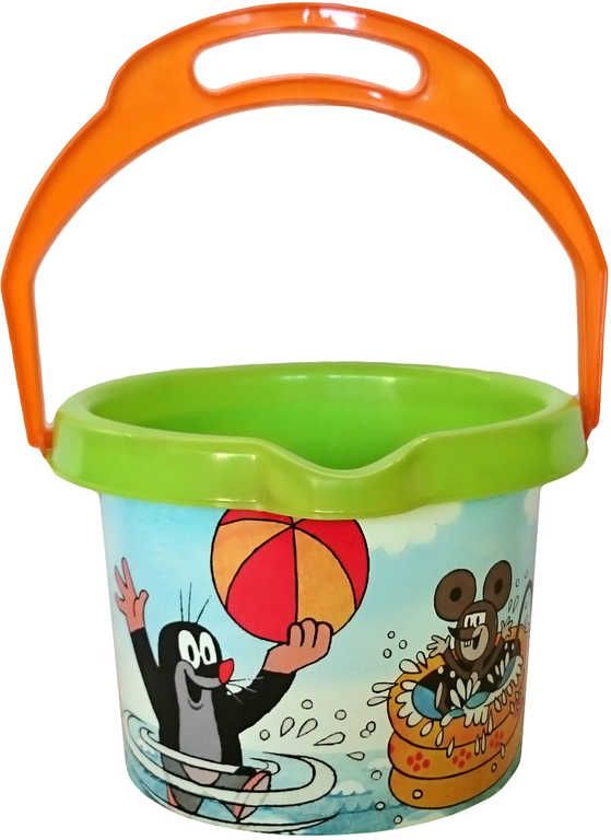 Kyblík nálevka Krtek (Krteček) dětský set na písek plast 2 barvy - obrázek 1