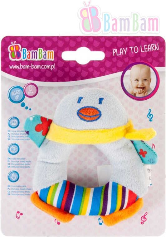 ET BAM BAM Baby chrastítko plyšové tučňák pro miminko *PLYŠOVÉ HRAČKY* - obrázek 1