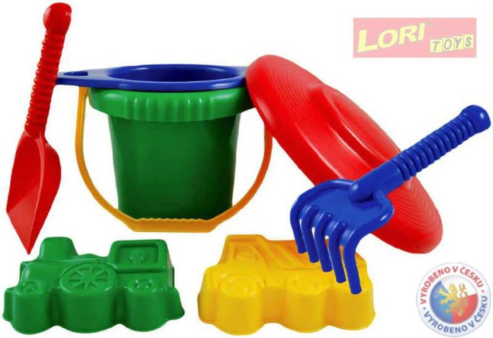 LORI 223 LPS sada velká létající talíř, kýblík, lopatka, sítko, 2 bábovky - obrázek 1