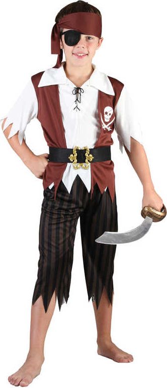 KARNEVAL Šaty malý Pirát vel.M (120-130 cm) 5-9 let KOSTÝM - obrázek 1