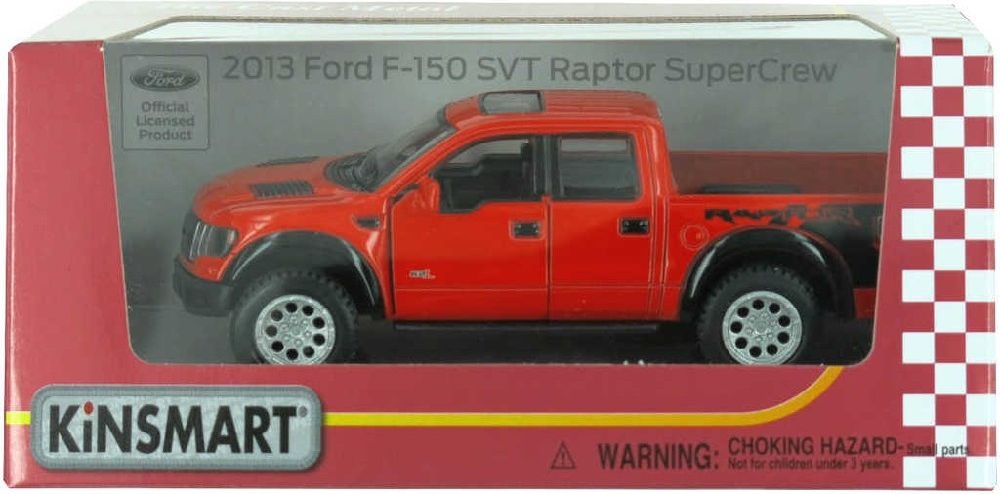 KINSMART Auto model 1:46 Ford F-150 SVT Raptor Supercrew kov 13cm 4 barvy - obrázek 3