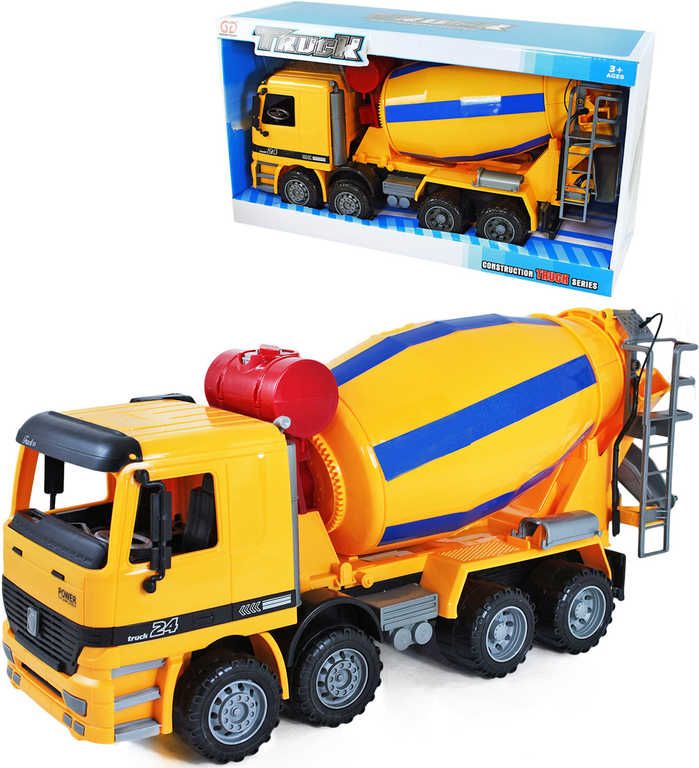 Auto stavební míchačka 39cm na setrvačník v krabici plast - obrázek 1
