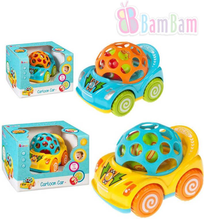 ET BAM BAM Baby Chrastítko auto barevné koule pro miminko 2 barvy - obrázek 1