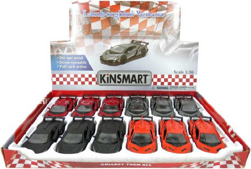 KINSMART Auto model 1:36 LAMBORGHINI Veneno kov PB 13cm 4 barvy - obrázek 2