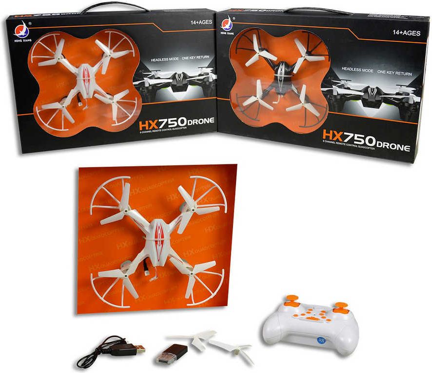 Dron HX750 s kamerou a foťákem 17cm na dálkové ovládání 2,4GHz USB 2 barvy - obrázek 1