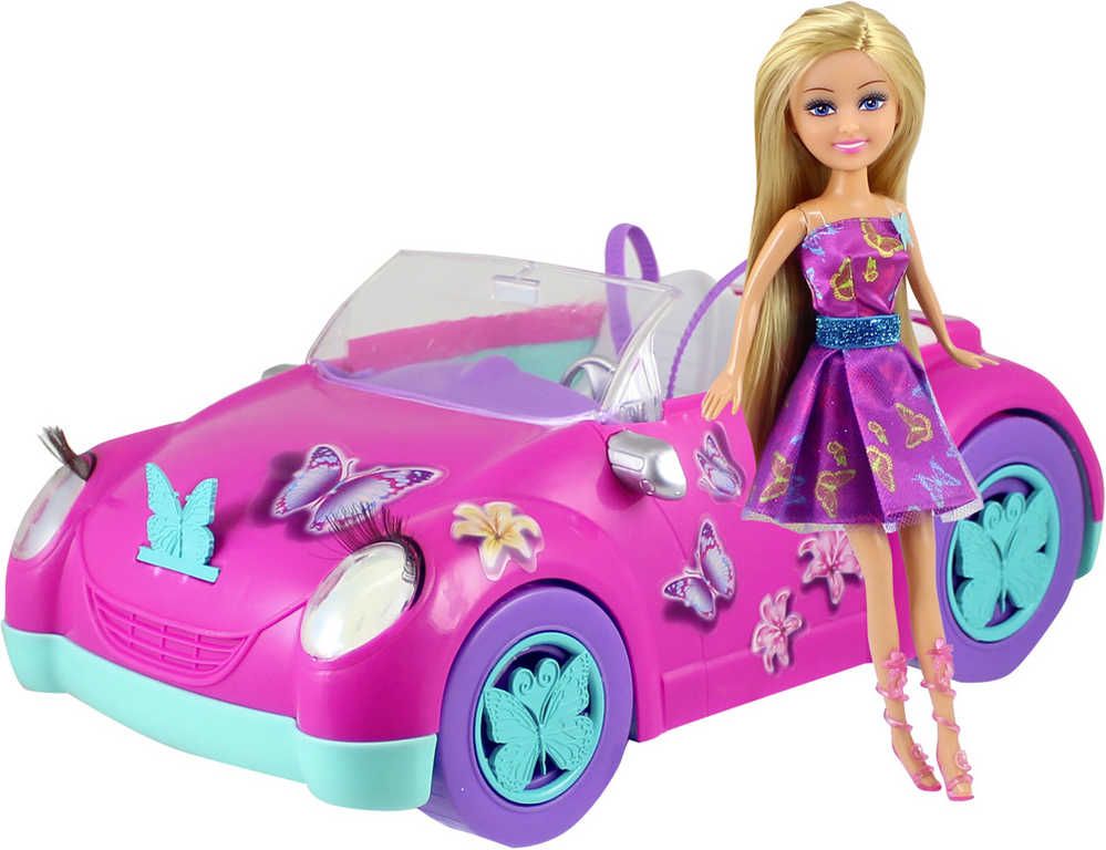 Panenka motýlí stylová Sparkle Girlz set s růžovým autem s motýlky plast - obrázek 1