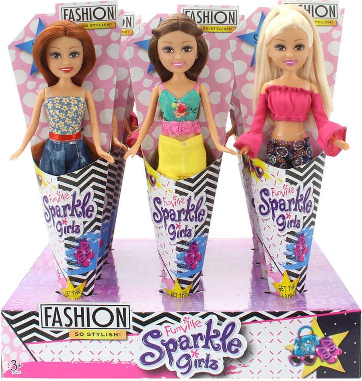 Panenka v kornoutu modní Sparkle Girlz Fashion dlouhé vlasy různé druhy - obrázek 3