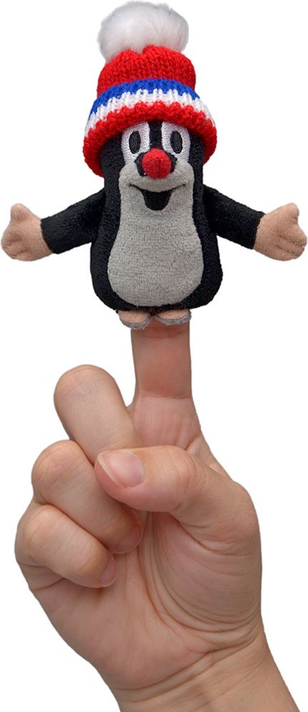 MORAVSKÁ ÚSTŘEDNA Maňásek prstový Krtek (Krteček) 10cm kulich trikolora - obrázek 2