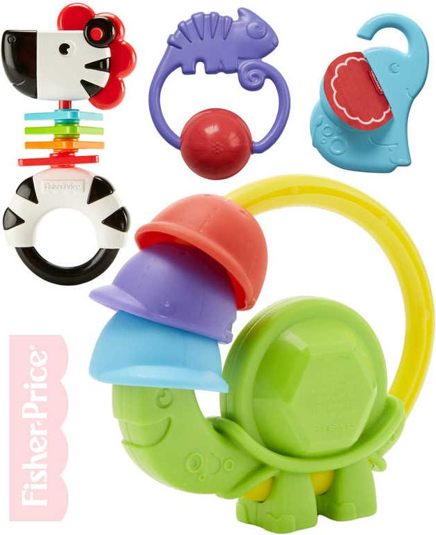 FISHER PRICE Baby zvířátko chrastítko / kousátko 4 druhy pro miminko - obrázek 1