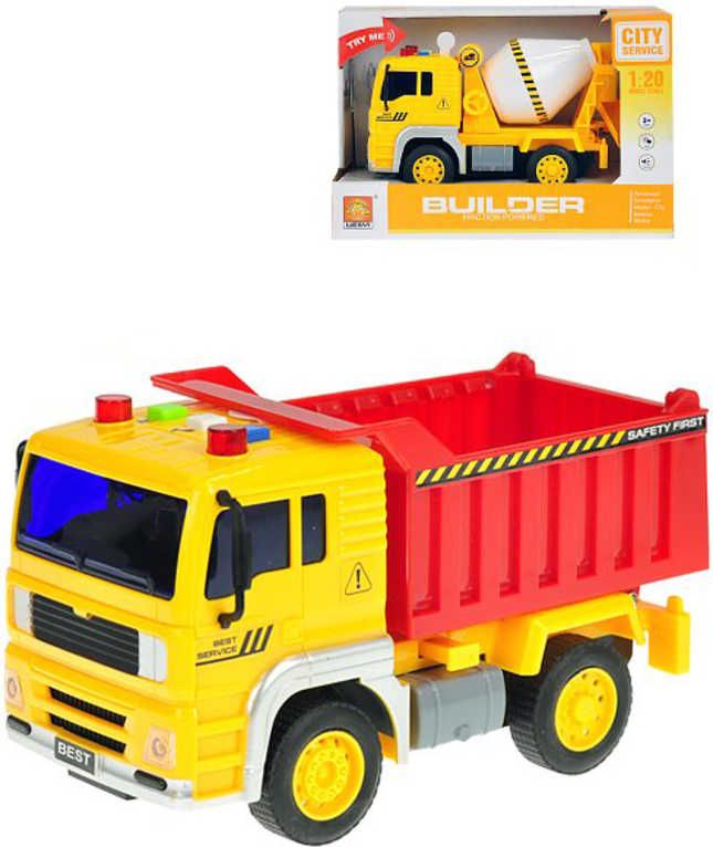 Auto míchačka/sklápěčka 1:20 na baterie 18cm na setrvačník Světlo Zvuk - obrázek 1