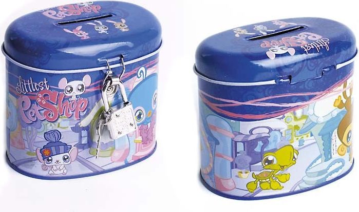 Pokladnička (kasička) LITTLEST PET SHOP kovová (plechová) ovál LPS - obrázek 1