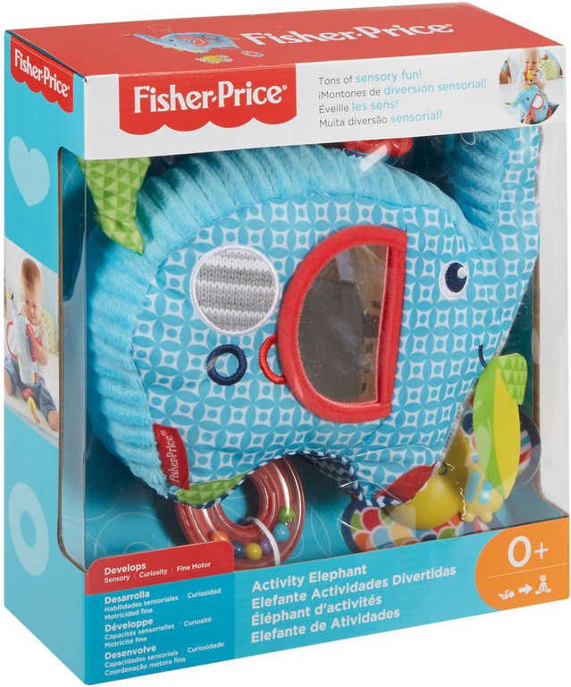 FISHER PRICE Baby sloník textilní chrastítko s aktivitami pro miminko - obrázek 2