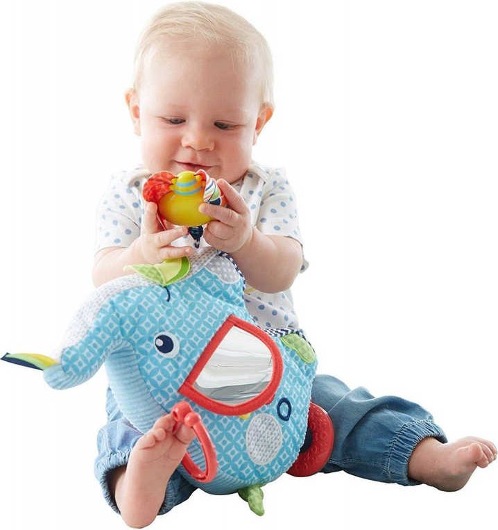 FISHER PRICE Baby sloník textilní chrastítko s aktivitami pro miminko - obrázek 3
