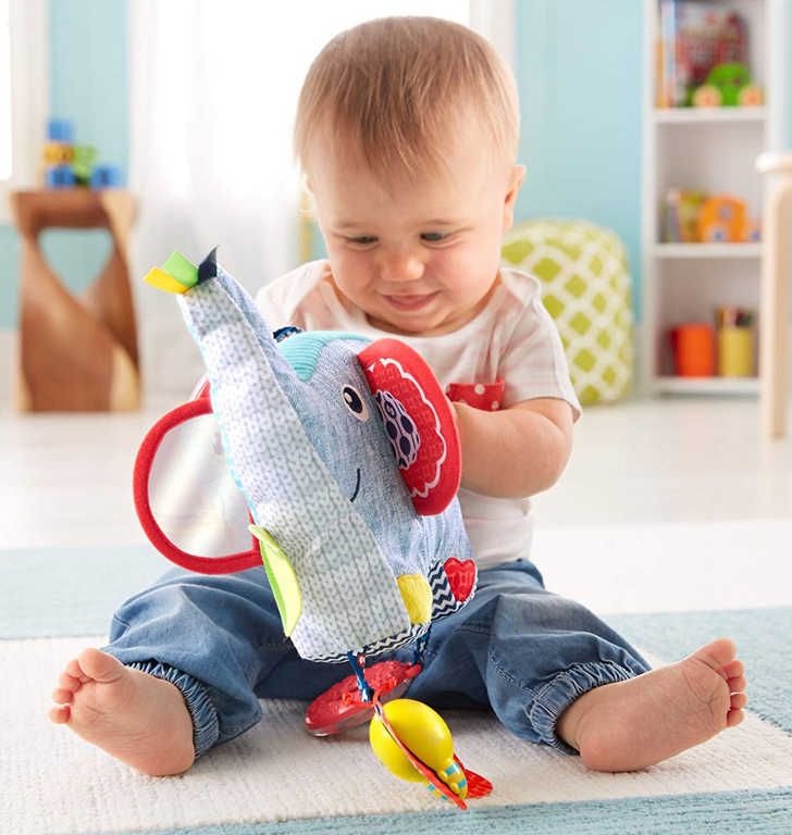 FISHER PRICE Baby sloník textilní chrastítko s aktivitami pro miminko - obrázek 4