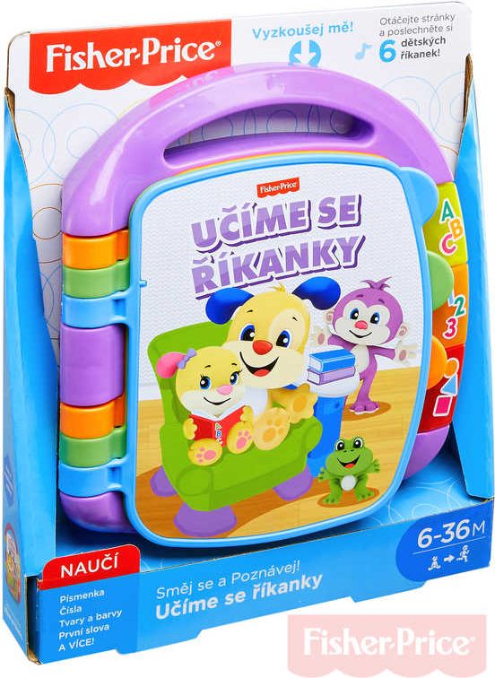 FISHER PRICE Baby knížka hudební učíme se říkanky CZ na baterie Světlo Zvuk - obrázek 1