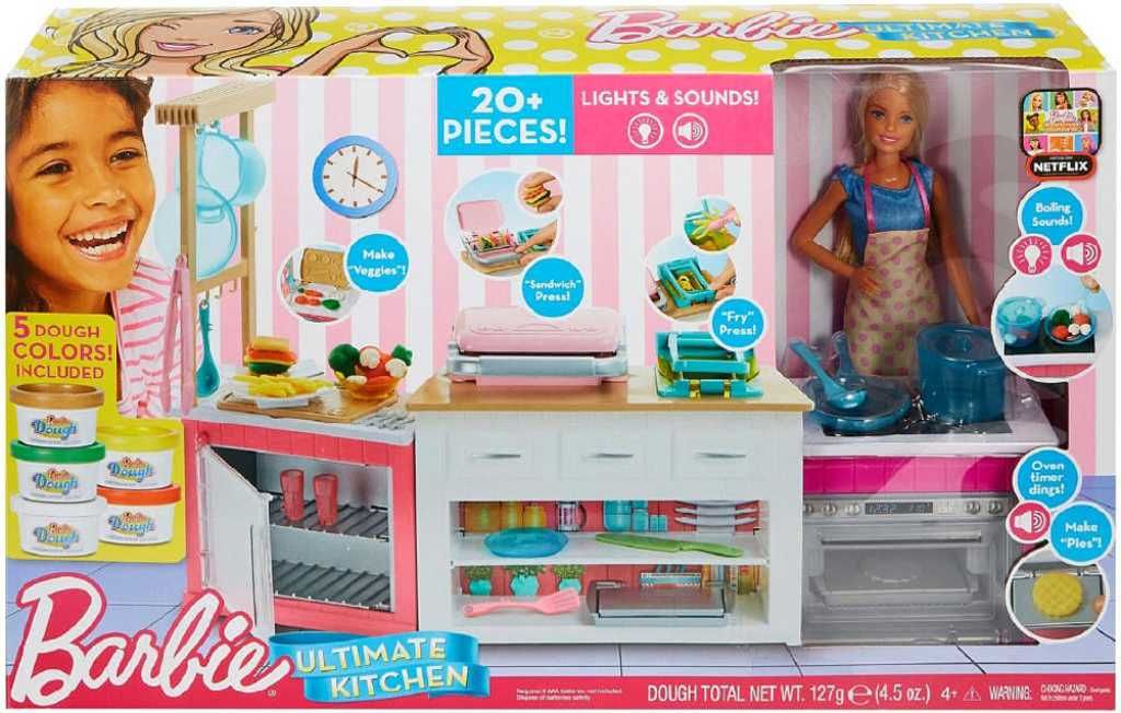 MATTEL BRB Kuchyně snů set panenka Barbie s modelínou a doplňky Světlo Zvuk - obrázek 9