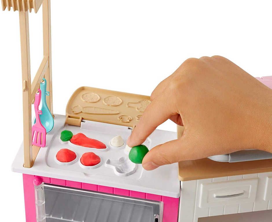 MATTEL BRB Kuchyně snů set panenka Barbie s modelínou a doplňky Světlo Zvuk - obrázek 14
