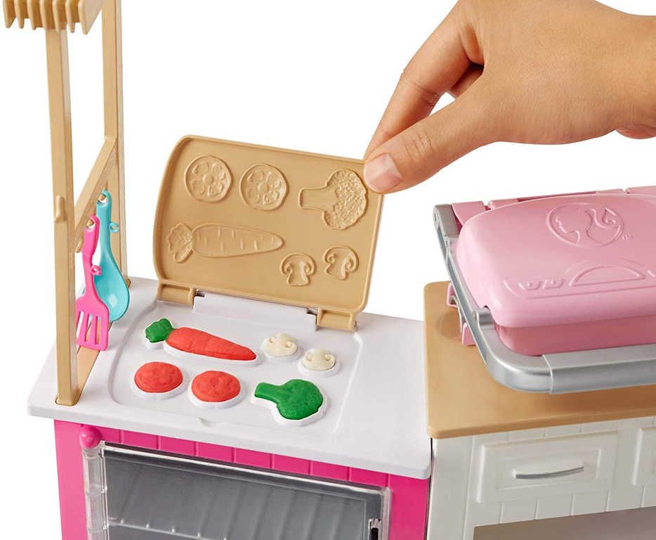 MATTEL BRB Kuchyně snů set panenka Barbie s modelínou a doplňky Světlo Zvuk - obrázek 16