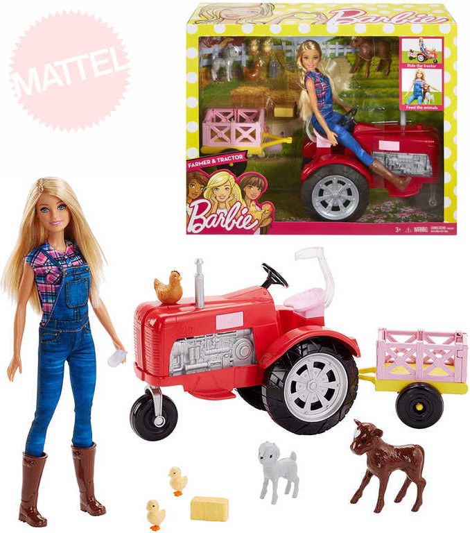 MATTEL BRB Panenka Barbie farmářka set s traktorem a doplňky plast - obrázek 1