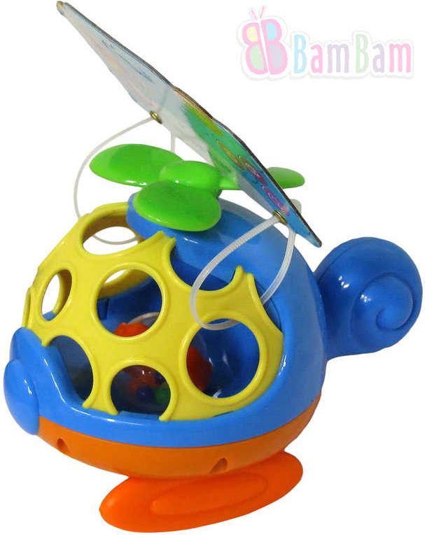 ET BAM BAM Baby Mini helikoptéra 14cm chrastítko koule pro miminko - obrázek 1