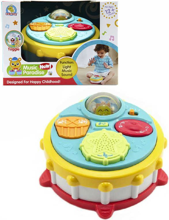 Baby bubínek barevný 16cm na baterie Světlo Zvuk pro miminko - obrázek 1